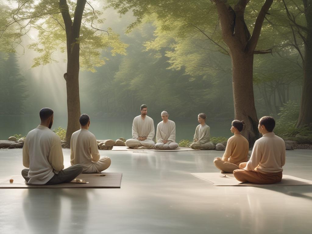 spiritual gathering, meditation, community, inner peace, reflection